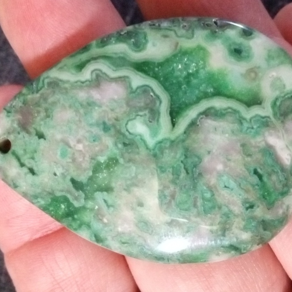 Large Laguna Lace Agate Pendant